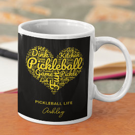 Caneca De Café Arte de Palavras Personalizada do Jogador de Pickl