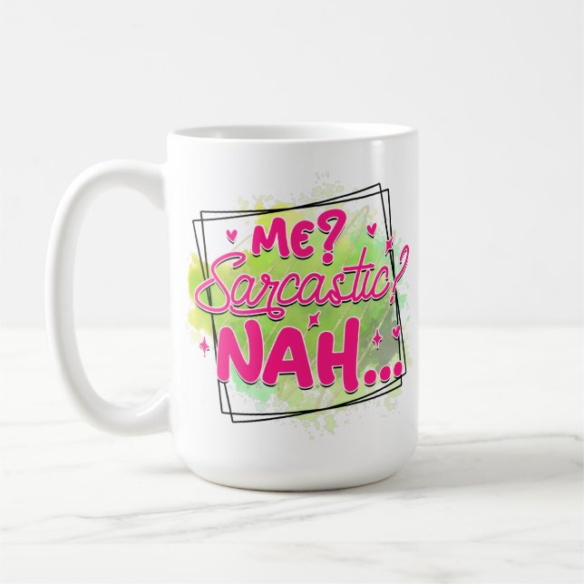 Caneca De Café Arte de palavras sarcasmo engraçado café sarcástic (Esquerda)