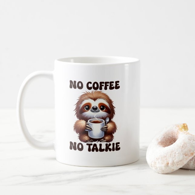 Caneca De Café Arte de palavras sobre conversa de café de preguiç (Com Donut)