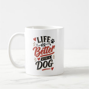 Caneca De Café Arte de Parede para Amantes de Cachorros - A Vida 