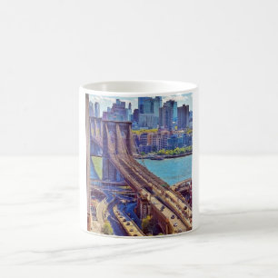 Caneca De Café Arte de Parede Ponte de Brooklyn Nova York