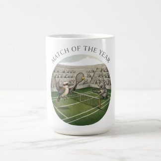 Caneca De Café Arte de Partida de Tênis Engraçada entre Kookaburr