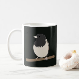 Caneca De Café Arte De Pássaro Junco De Olhos Escuros