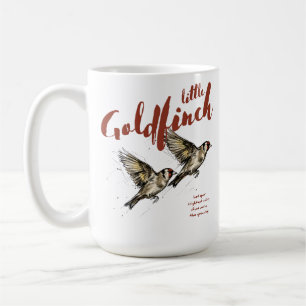 Caneca De Café Arte de Pássaros Inspiradora do Pintassilgo Pequen