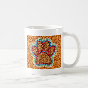 Caneca De Café Arte de Pata de Cães com Poli Baixa