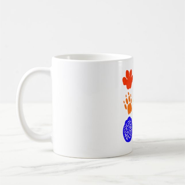 Caneca De Café Arte de Pawprint Animal (Esquerda)