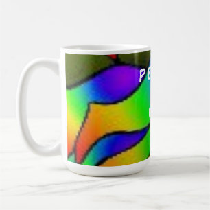 CANECA DE CAFÉ ARTE DE PAZ DA FLORES DE ROSA DE PLUM COLORIDO