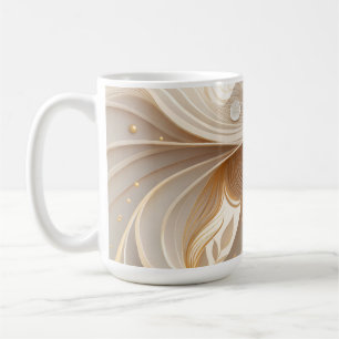 Caneca De Café Arte de Perfil de Mulher Dourada Elegante