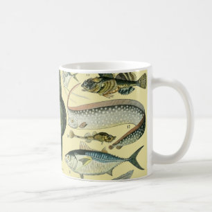 Caneca De Café Arte De Pesca Científica Para Peixes Vintage