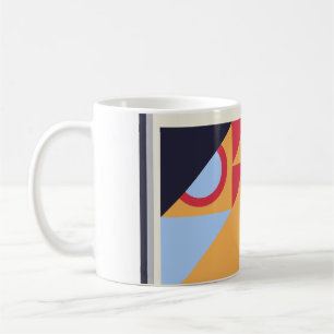 Caneca De Café Arte de pôster geométrico Bauhaus vintage clássico