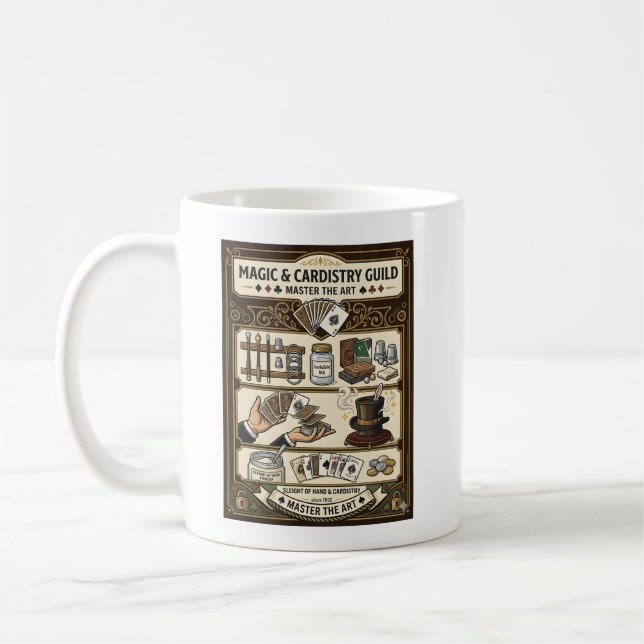 Caneca De Café Arte de Prestidigitação - Guilda de Cardismo e Mag (Esquerda)