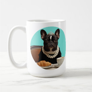 Caneca De Café Arte de Pug Clássico Chique Inspirada em Poster de