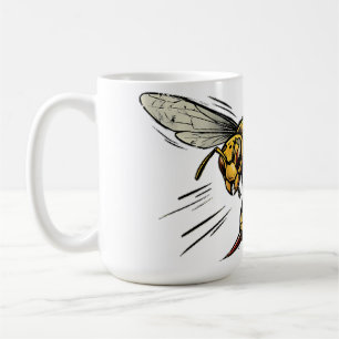 Caneca De Café Arte de Quadrinhos de Vespa Irritada BZZZT