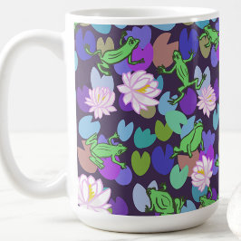 Caneca De Café Arte de rã fofa estética trendy de rã