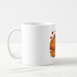 Caneca De Café Arte de Raposa de Outono Aconchegante com Abóbora