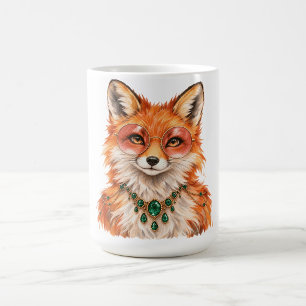 Caneca de Café Arte de Raposa Vermelha em Aquarela