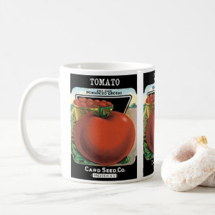 Caneca De Café Arte de rótulo de pacote de sementes vintage, toma