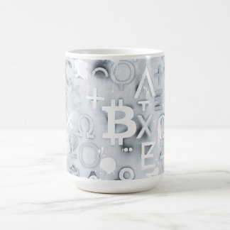 Caneca De Café Arte de Rua Bitcoin (Pintura Branca No. 7)