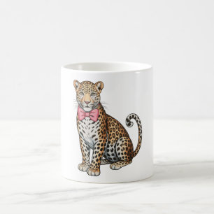 Caneca De Café Arte de Sublimação Feminina Laço Coquete Rosa Leop
