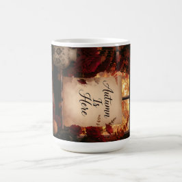 Caneca De Café Arte de Tipografia de Outono Aconchegante na Janel