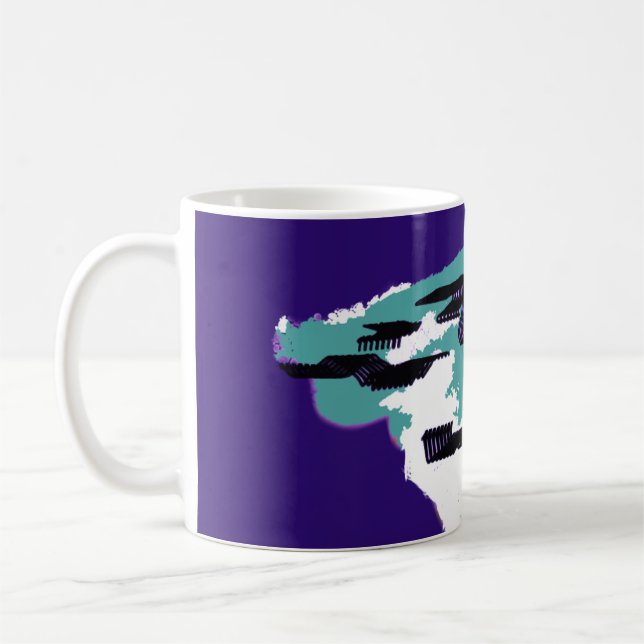 Caneca De Café Arte de tubarão  (Esquerda)