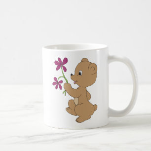 Caneca De Café Arte De Urso Doce Arte Desenhada Bebê Arte Castanh