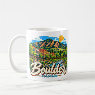 Caneca De Café Arte de Viagem de Boulder Colorado Desenhada à Mão