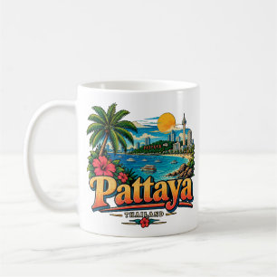 Caneca De Café Arte de Viagem de Pattaya Tailândia Patrimônio
