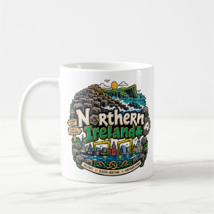 Caneca De Café Arte de Viagem Desenhada à Mão Marco Referencial d