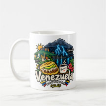 Arte de Viagem Desenhado à Mão Marco de Venezuela