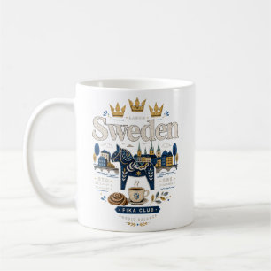 Caneca De Café Arte de Viagem Landmark Vintage Suécia