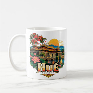 Caneca De Café Arte de Viagem Marco Histórico de Huế Vintage Viet