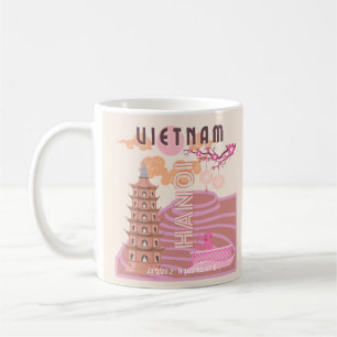 Caneca De Café Arte de Viagem no Vietnã, Retrô