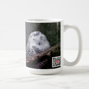 Caneca De Café Arte de vida selvagem da coruja-da-neve no bosque