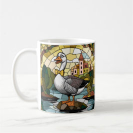 Caneca De Café Arte de Vitral, Vitral Silly Goose