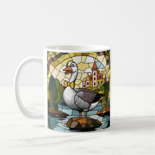 Caneca De Café Arte de Vitral, Vitral Silly Goose