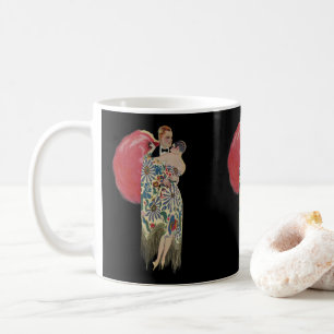 Caneca De Café Arte Deco Dançando, Vintage Amor e Romance