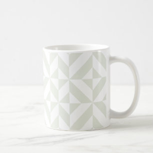 Caneca De Café Arte Deco Geométrica Cinza Suave