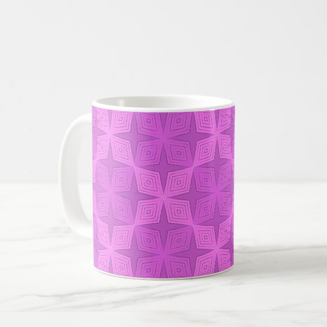Caneca De Café Arte deco geométrica lilás brilhante (Frente Esquerda)