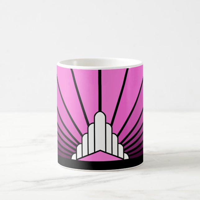 Caneca De Café Arte deco sol a rosa (Centro)