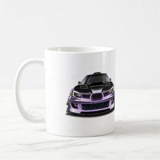 Caneca De Café arte desenhada à mão com olho apertado roxo