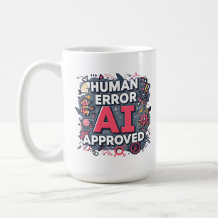Caneca De Café Arte Digital Aprovada por IA com Erro Humano