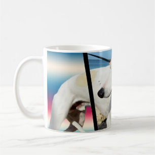 Caneca De Café Arte Dimensionada De Cachorro Branco