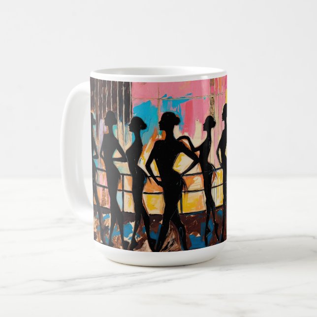 Caneca De Café Arte do Balé (#2) pintura a óleo (Frente Esquerda)