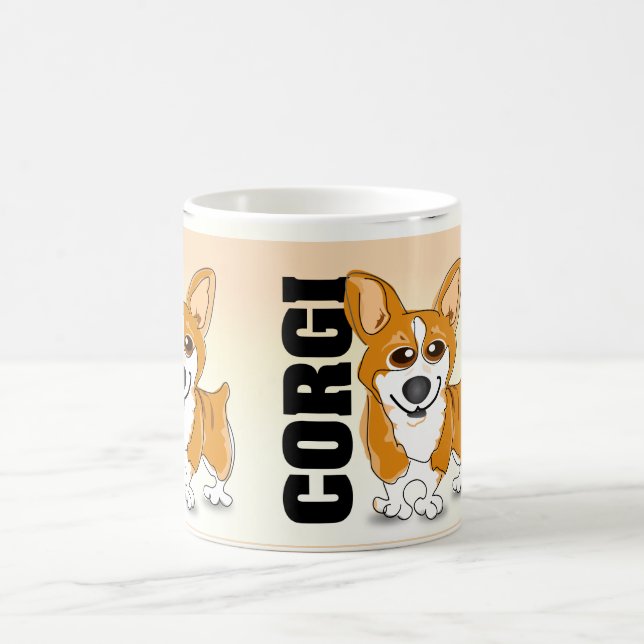 Caneca De Café Arte do cão do Corgi de Galês (Centro)