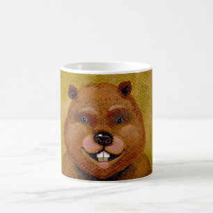 Caneca De Café Arte do castor original pintando o divertimento