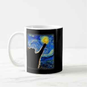 Caneca De Café Arte do Céu Noturno Gato Estrelado Arte Gato Amant