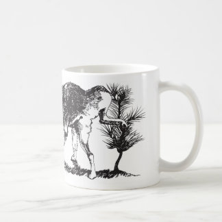 Caneca De Café Arte do copo do lobo e do slogan
