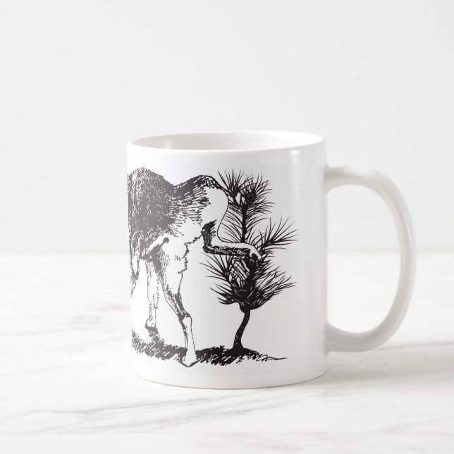 Caneca De Café Arte do copo do lobo e do slogan (Direita)