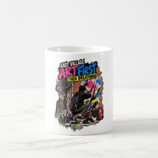 Caneca De Café Arte do East Village Primeiro Então Respirando